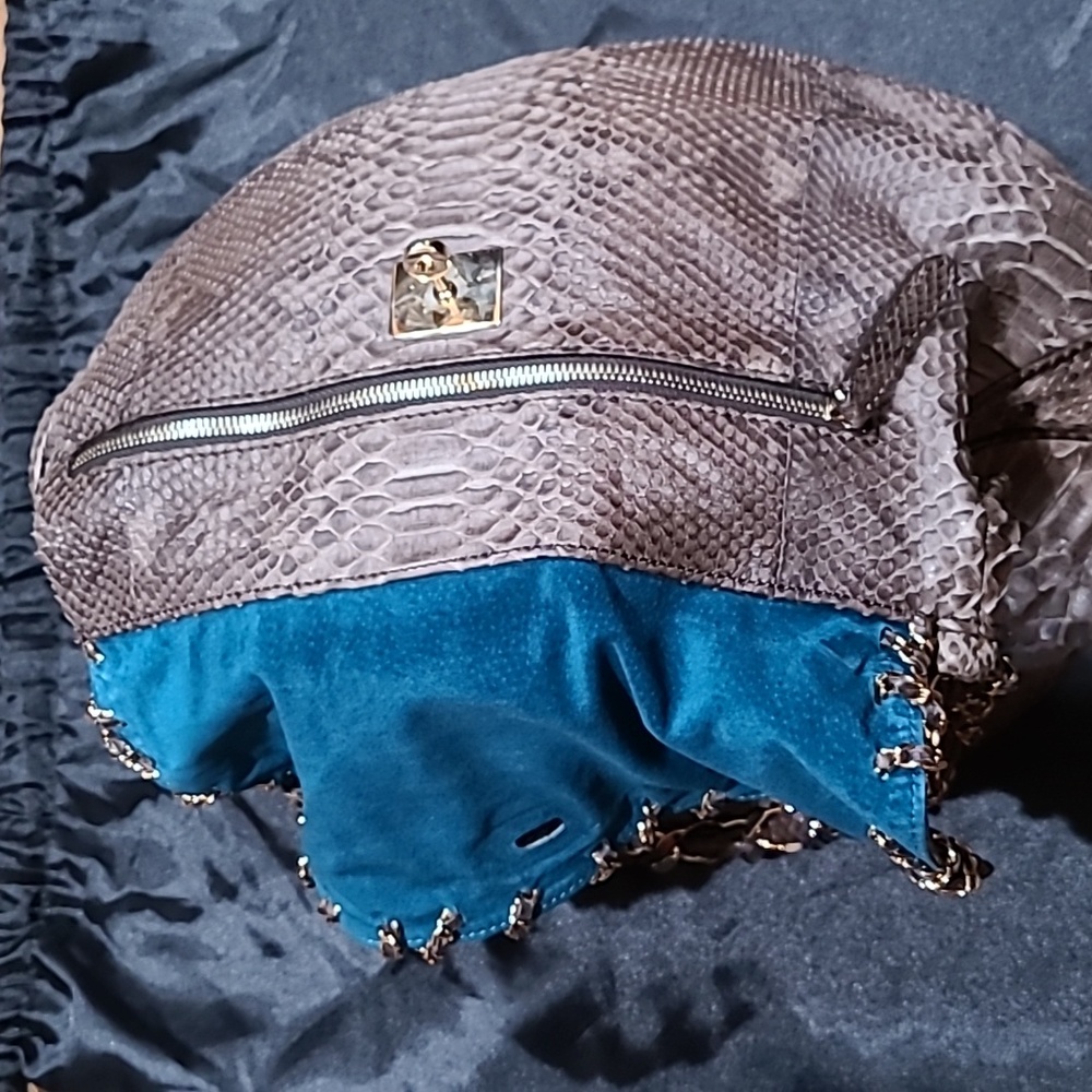 Zagliani Python Shoulder Bag W/ Magnetic Flap And… - image 7